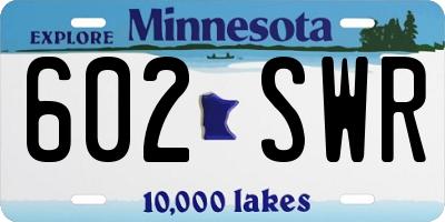 MN license plate 602SWR