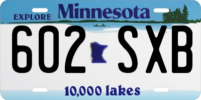 MN license plate 602SXB