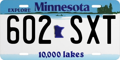 MN license plate 602SXT