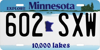 MN license plate 602SXW