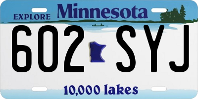 MN license plate 602SYJ