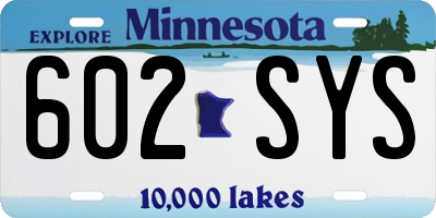 MN license plate 602SYS