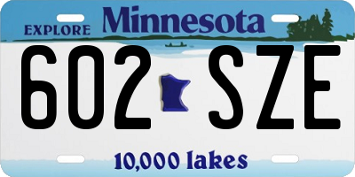 MN license plate 602SZE