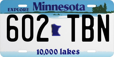 MN license plate 602TBN