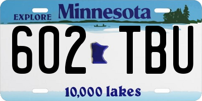 MN license plate 602TBU
