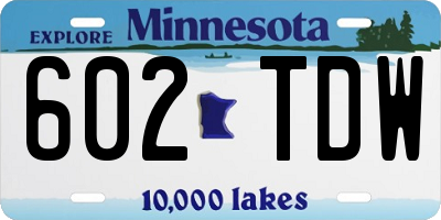 MN license plate 602TDW