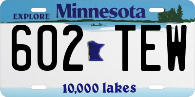 MN license plate 602TEW