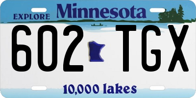 MN license plate 602TGX