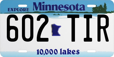 MN license plate 602TIR