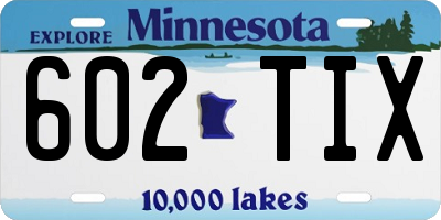 MN license plate 602TIX