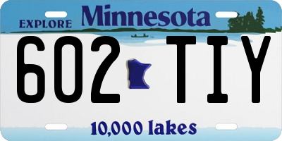 MN license plate 602TIY