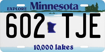 MN license plate 602TJE
