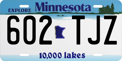 MN license plate 602TJZ