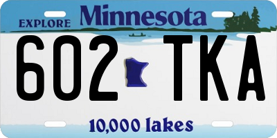 MN license plate 602TKA