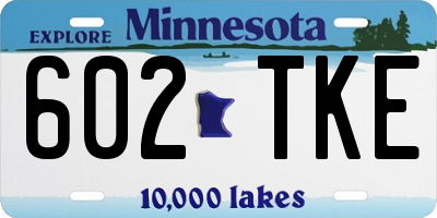 MN license plate 602TKE