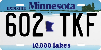 MN license plate 602TKF