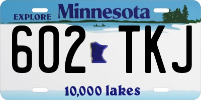 MN license plate 602TKJ