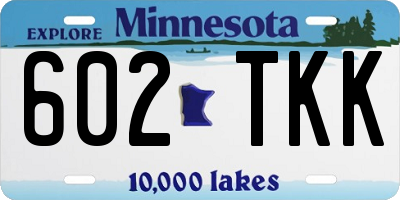 MN license plate 602TKK