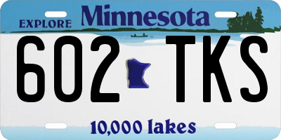 MN license plate 602TKS