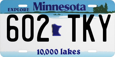MN license plate 602TKY