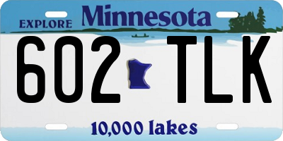 MN license plate 602TLK