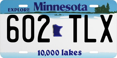 MN license plate 602TLX