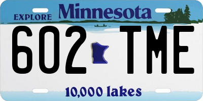 MN license plate 602TME