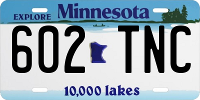 MN license plate 602TNC