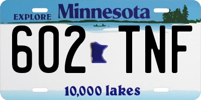 MN license plate 602TNF