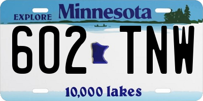 MN license plate 602TNW