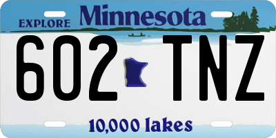 MN license plate 602TNZ