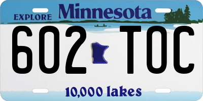 MN license plate 602TOC