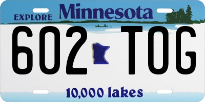 MN license plate 602TOG