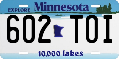 MN license plate 602TOI