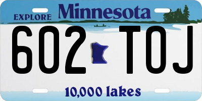 MN license plate 602TOJ