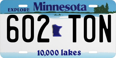 MN license plate 602TON