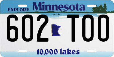 MN license plate 602TOO