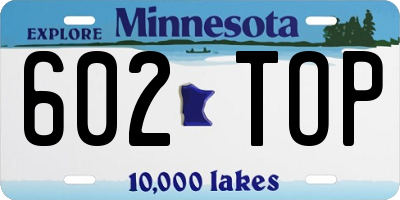 MN license plate 602TOP