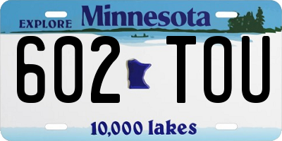 MN license plate 602TOU