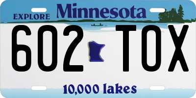 MN license plate 602TOX