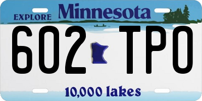 MN license plate 602TPO