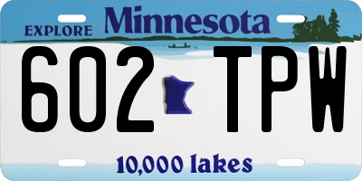 MN license plate 602TPW