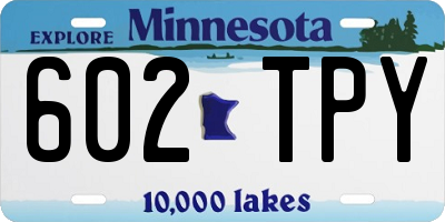 MN license plate 602TPY