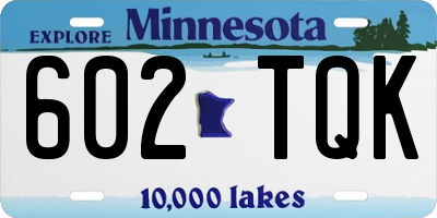 MN license plate 602TQK