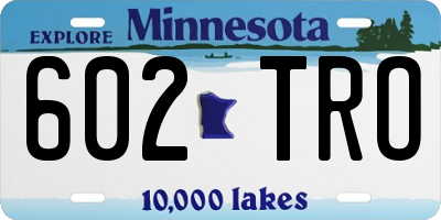 MN license plate 602TRO