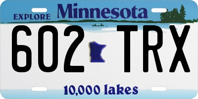 MN license plate 602TRX