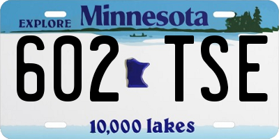 MN license plate 602TSE