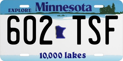 MN license plate 602TSF