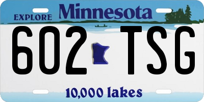 MN license plate 602TSG