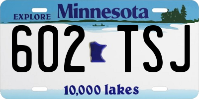 MN license plate 602TSJ